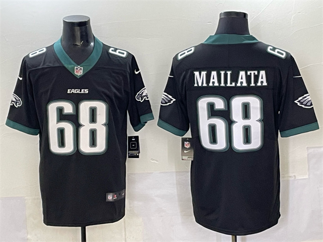 Men's Black Philadelphia Eagles #68 Jordan Mailata 2024 New Vapor Untouchable Limited Stitched Football Jersey